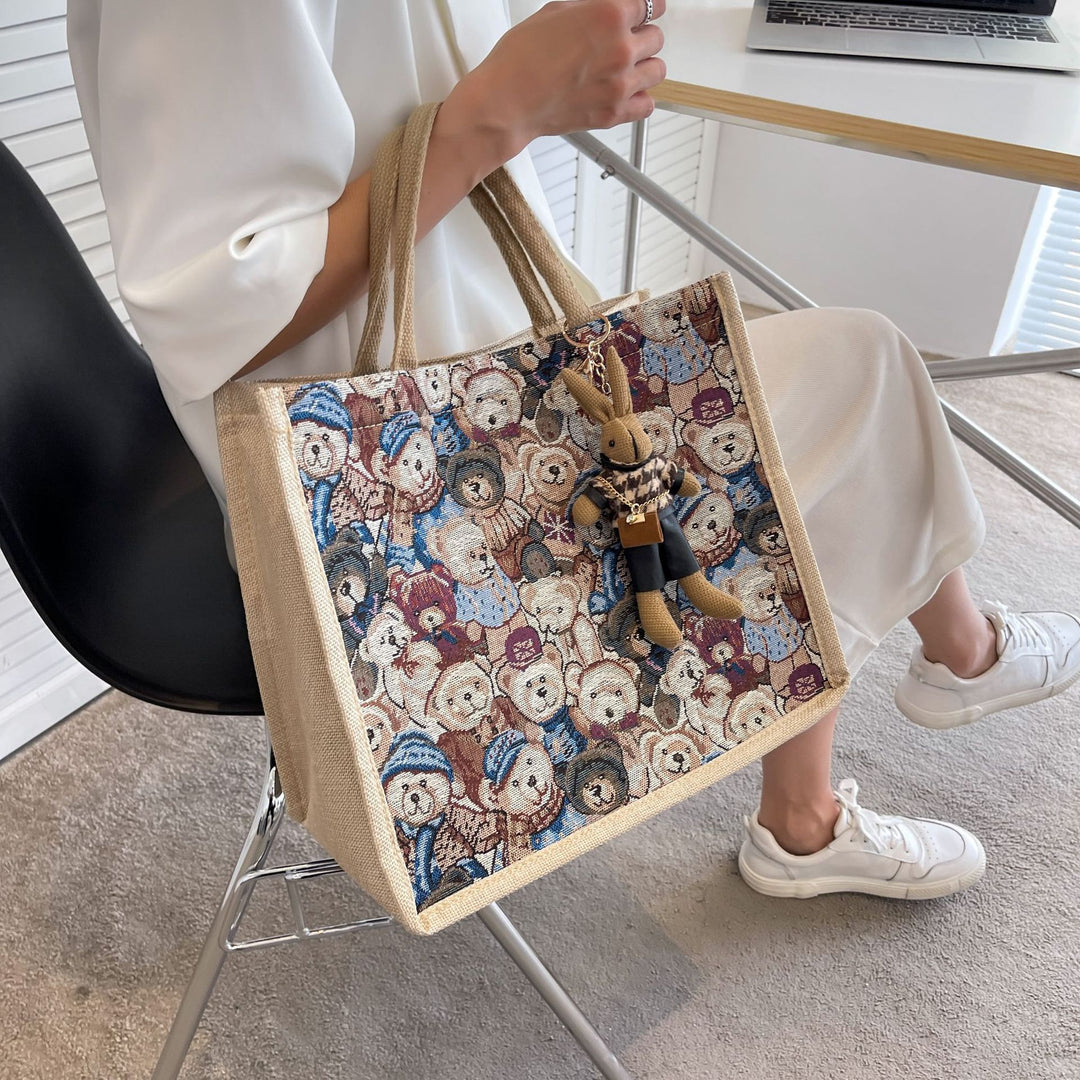 Fun Cartoon Print Tote Bag