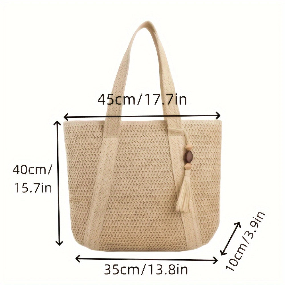 Macrame Tote with Woven Design Kalsten