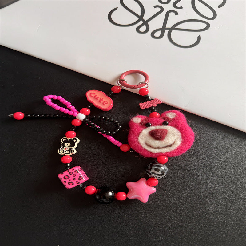 Playful Bear-Themed Charm Keychain Kalsten