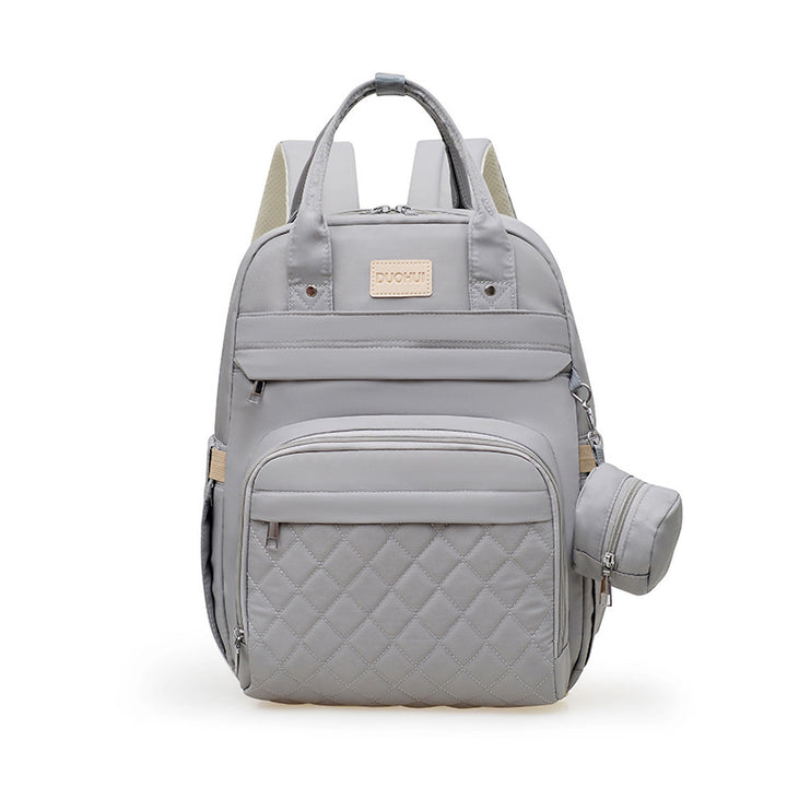 Versatile Quilted Backpack with Handy Side Pouch Kalsten