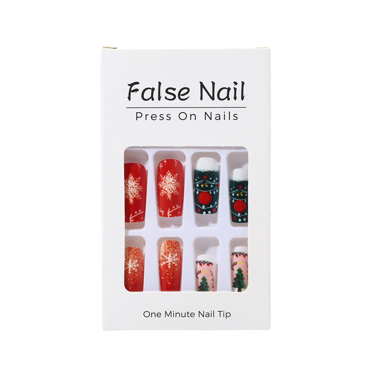 Festive artificial nails in Christmas design Kalsten