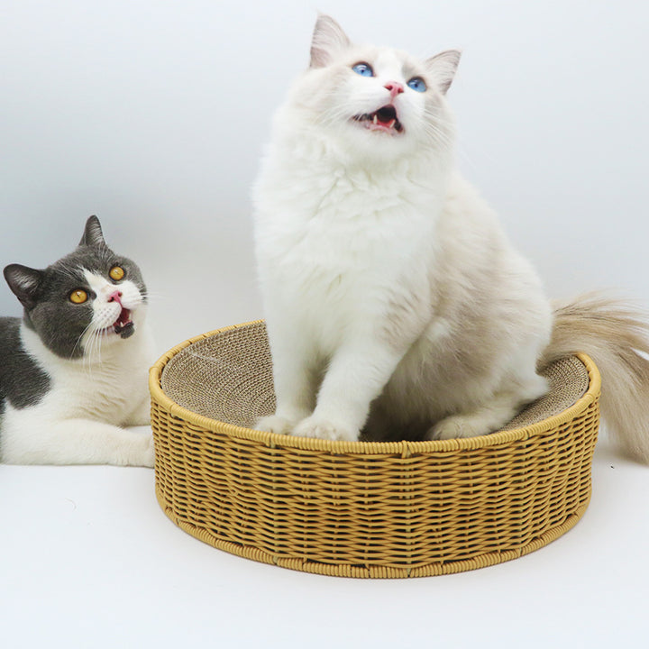 Cozy cat basket made of woven material Kalsten