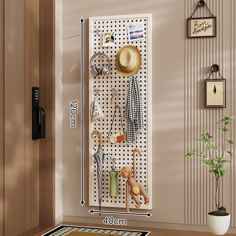 Wall-Mounted Perforated Pegboard Organizer Panel Large Square with Modular Hooks and Accessories