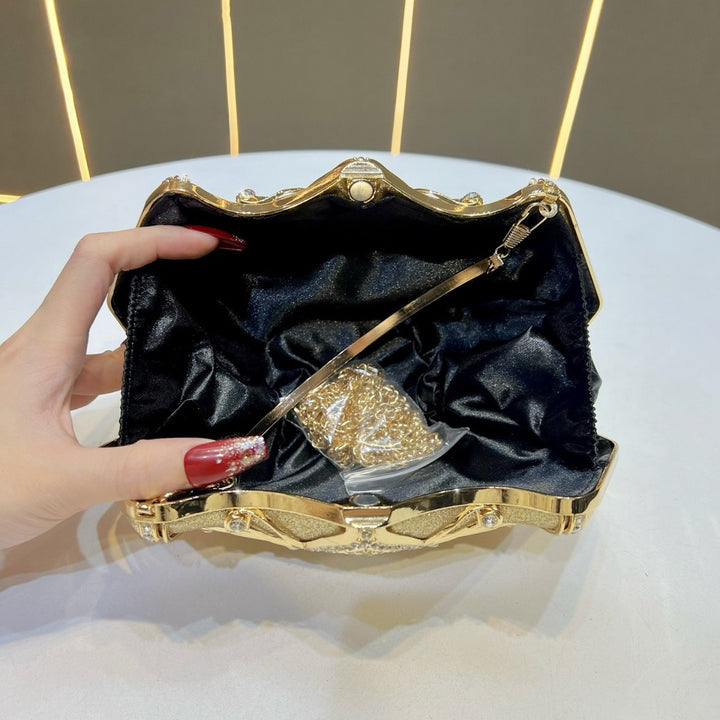Floral-Inspired Rhinestone Evening Clutch