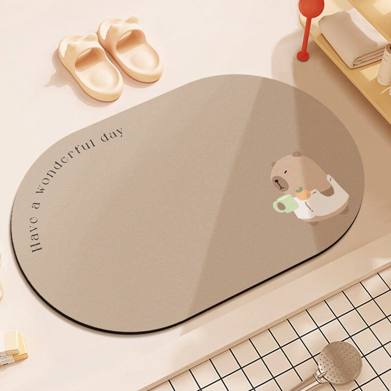 Cartoon Animal-Themed Bath Mat