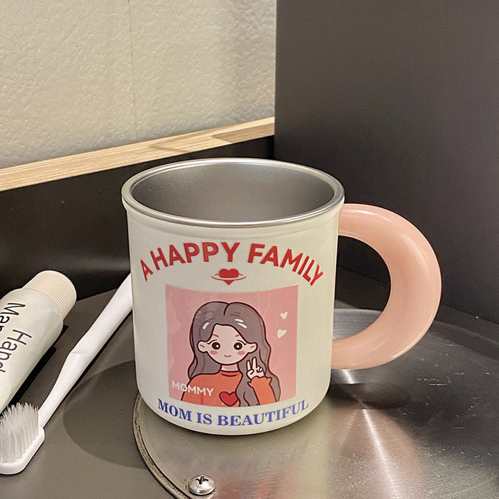 Ceramic mug with playful family motif Kalsten