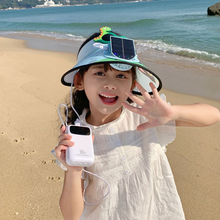 Solar Powered Fan Sunshade for Kids with Adjustable Closure Kalsten