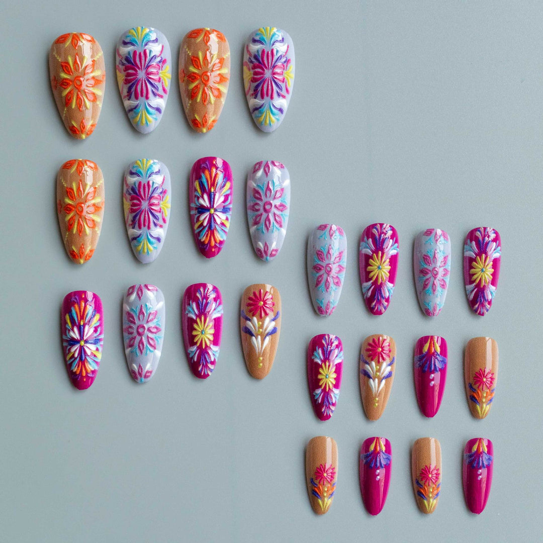 Creative Floral Acrylic Nail Art Design Kit