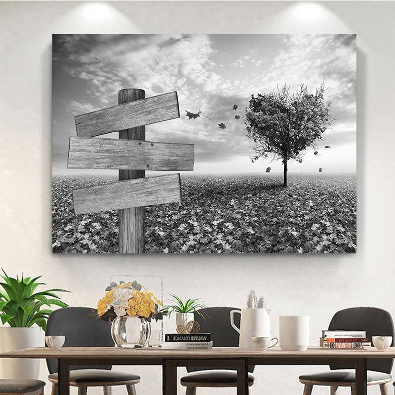 Family Quote Canvas Wall Art With Rustic Signpost Dock Photographic Print
