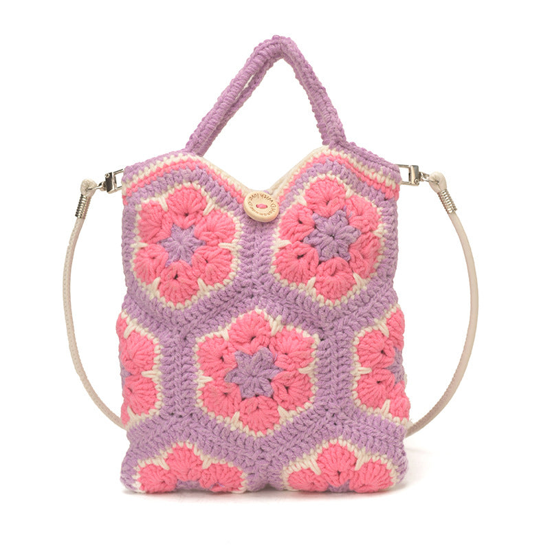 Crochet Floral Tote Bag