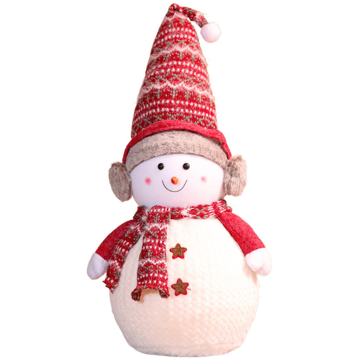 Decorative Plush Snowman Figurine