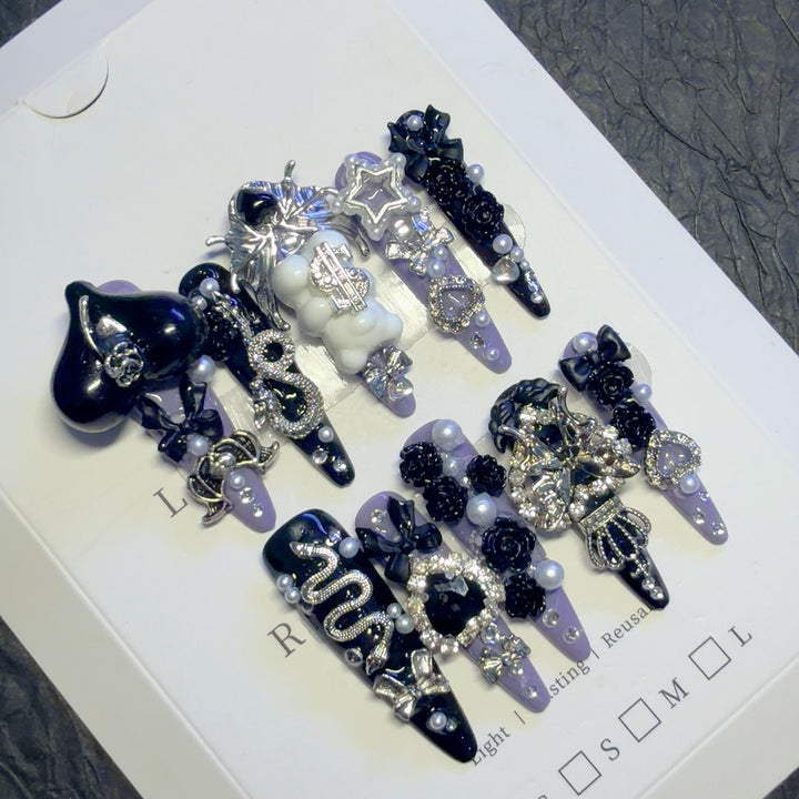 Gothic-Inspired Decorative Hair Clip Set