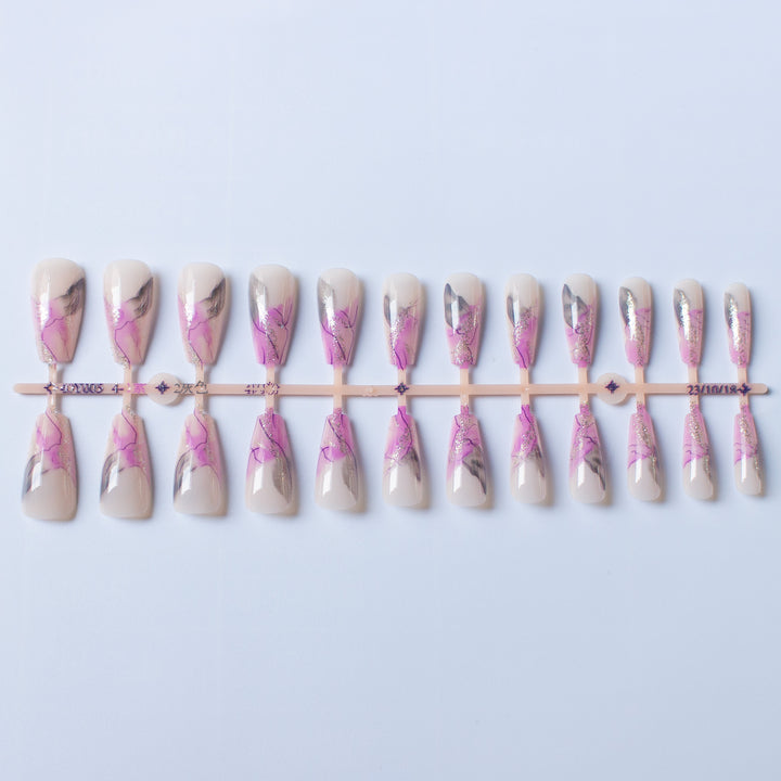 Artistic Nail Design Kit with Marble Effect