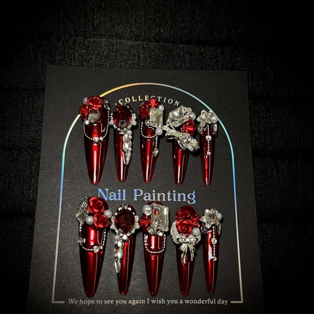Luxury Rhinestone-Embellished Press-On Nail Set