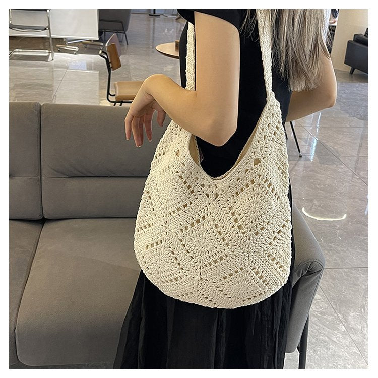 Handcrafted Hobo Bag with Unique Macrame Structure Kalsten