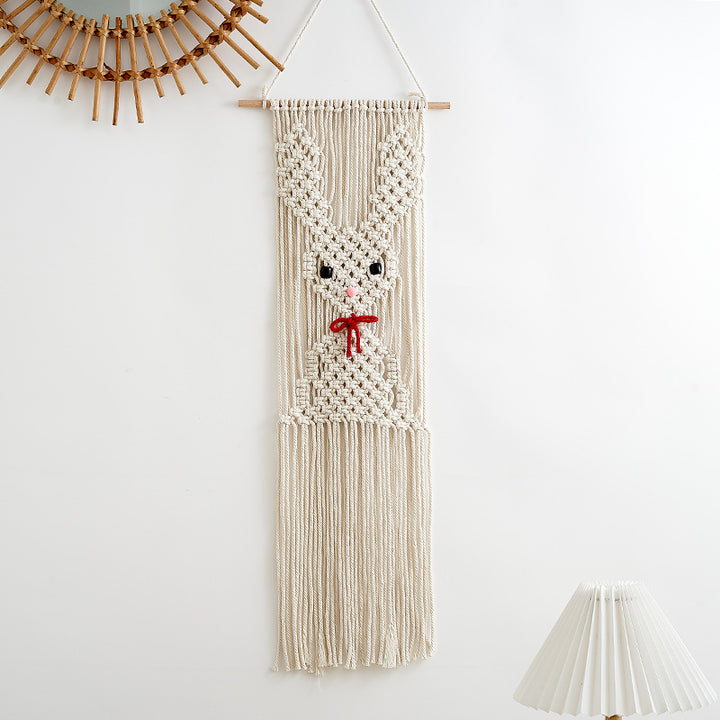 Whimsical Macramé Bunny Wall Hanging Kalsten