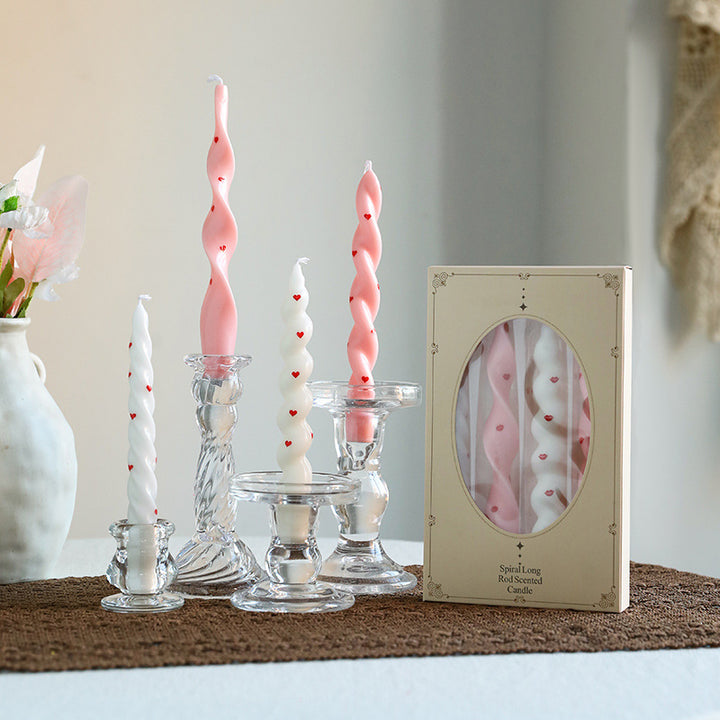 Pressed Crystal Glass Vintage-Style Single Taper Candlestick Holder