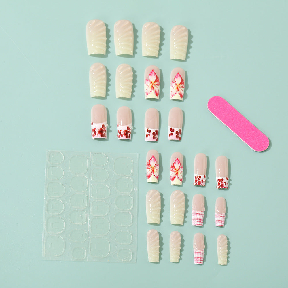 Artificial Nails Set with Elegant Floral Designs Kalsten