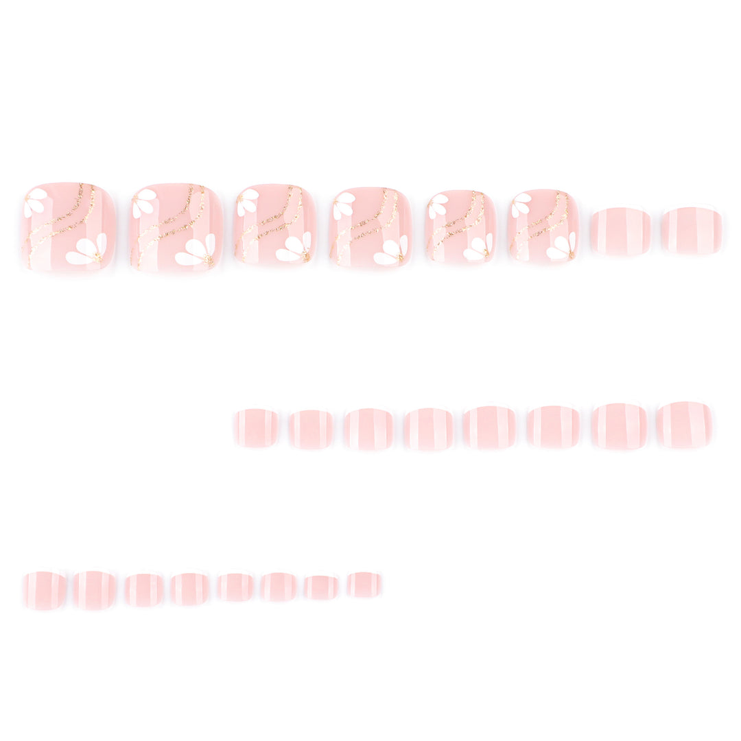 Nail art with elegant blooming designs and glitter accents Kalsten