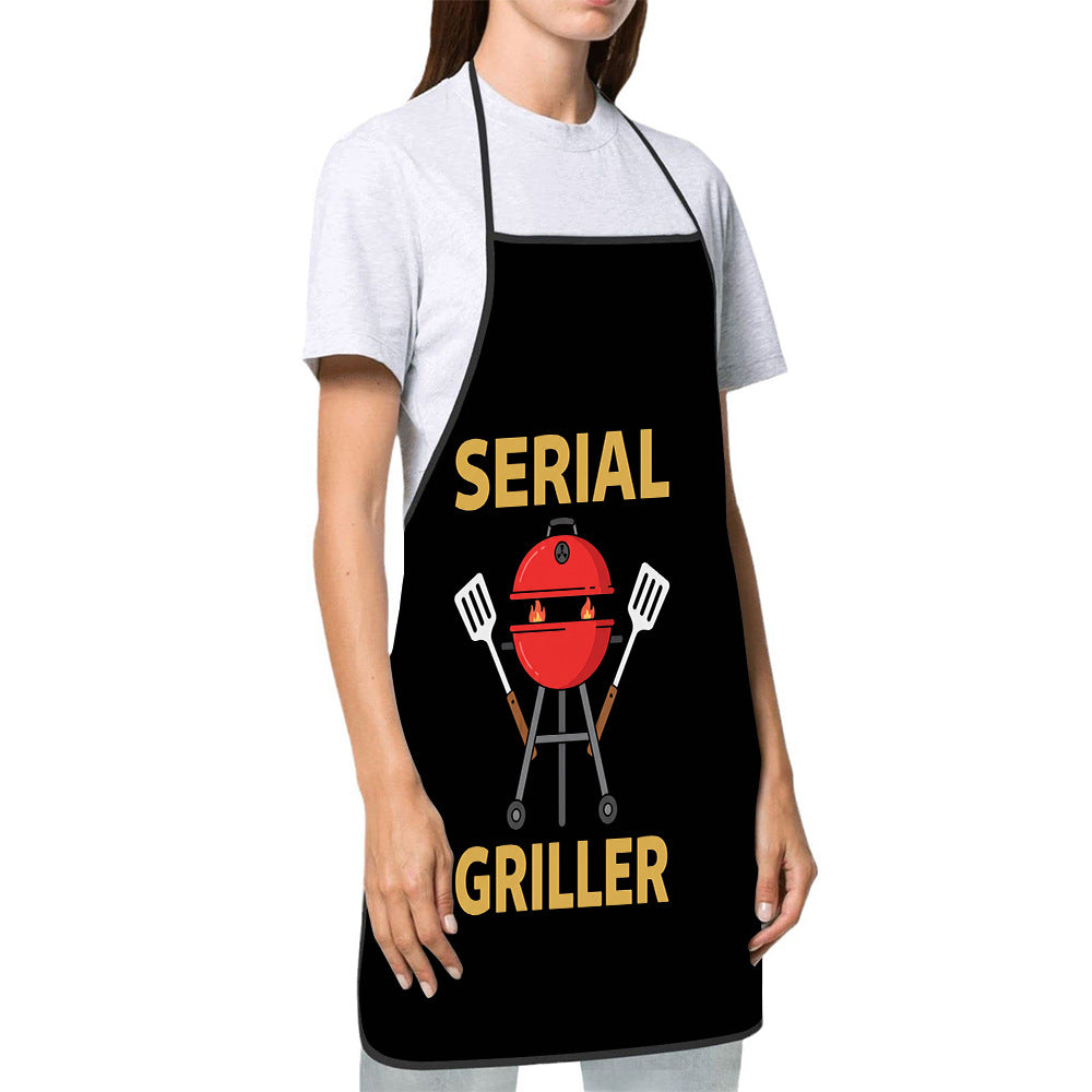 Dog Lover Full-Coverage Kitchen Apron With Adjustable Neck Strap And Waterproof Polyester Shell