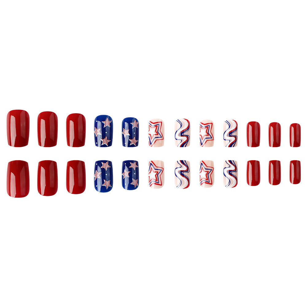 Themed Press-On Nail Art Set with Star Design Kalsten