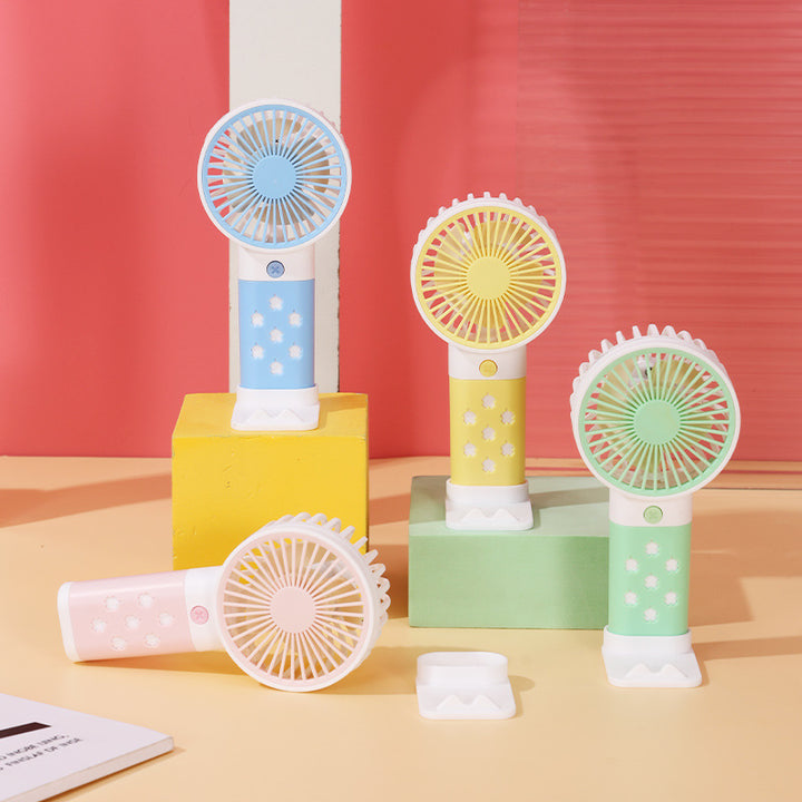 Women Portable Hand Fan with Ergonomic Handle and Adjustable Tilt Angle Kalsten