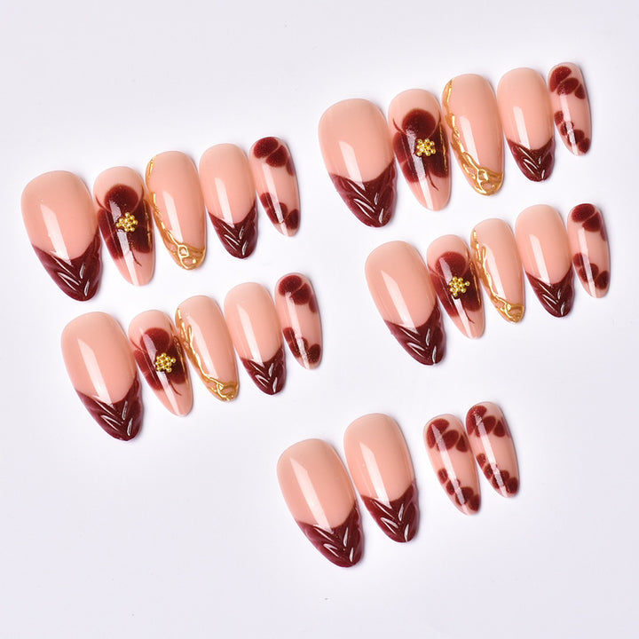 Floral-Embellished Elegant Press-On Nails Kalsten