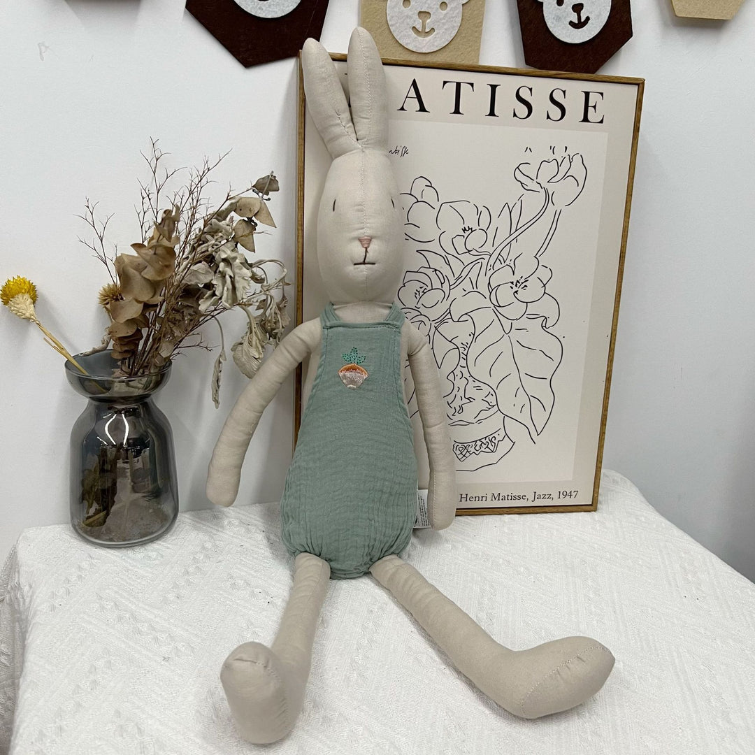 Linen Polka-Dot Floppy-Ear Bunny Doll
