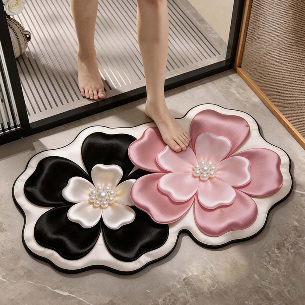 Floral Design Decorative Bath Mat