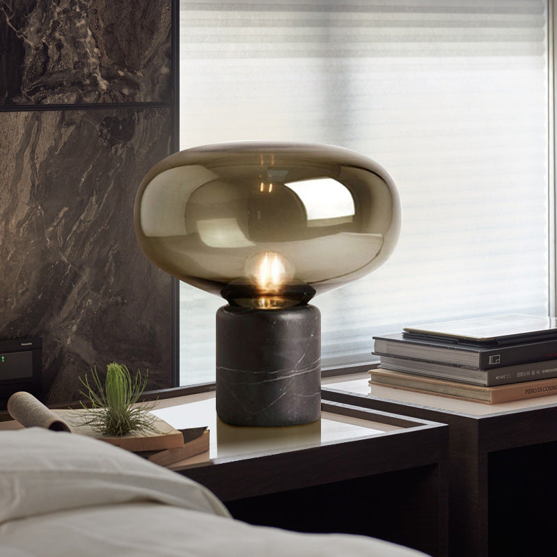 Elegant Glass Table Lamp with Marble Base
