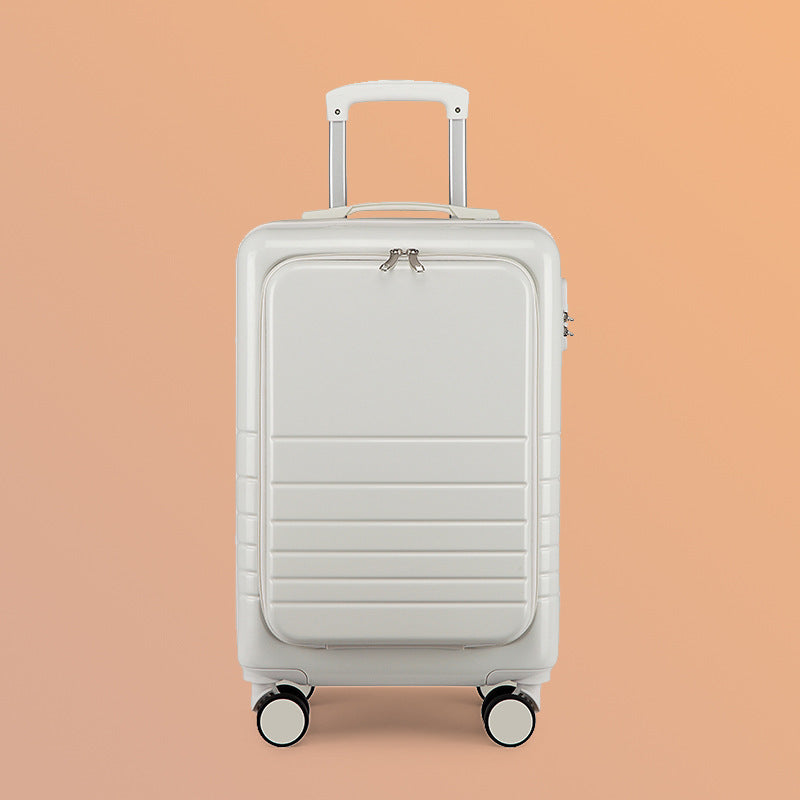carry-on hardshell front-pocket spinner suitcase with quick-access compartment telescopic handle and smooth full-rotation wheels Kalsten