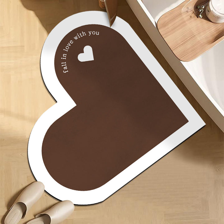 Heart-Shaped Bathroom Rug
