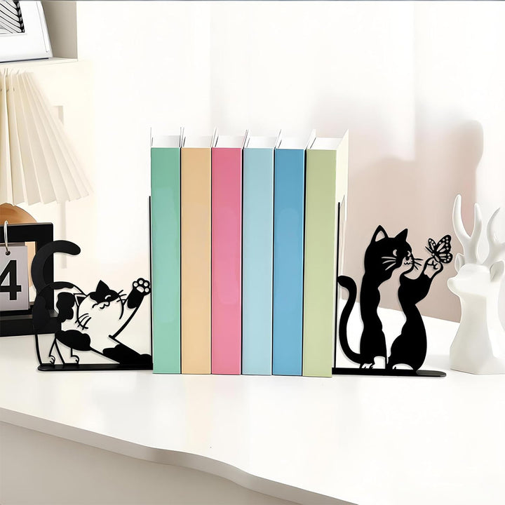Decorative Cat-Shaped Bookends