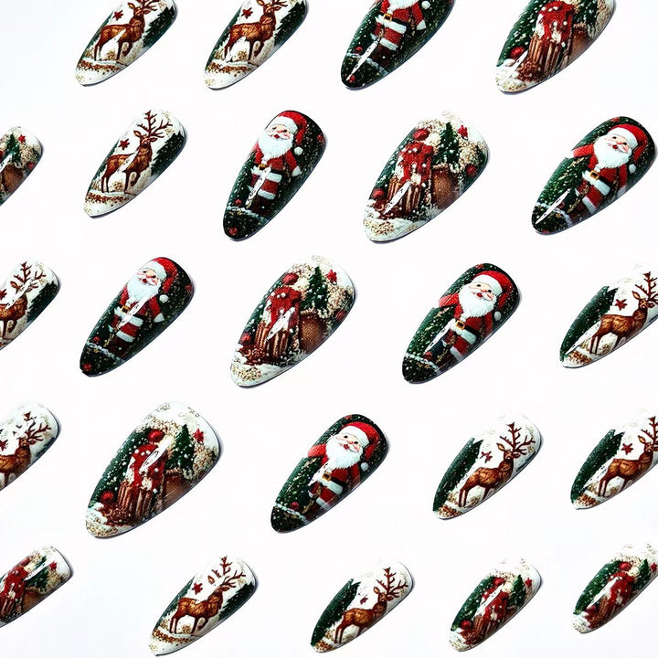 Festive Reindeer and Santa Nail Art Kalsten