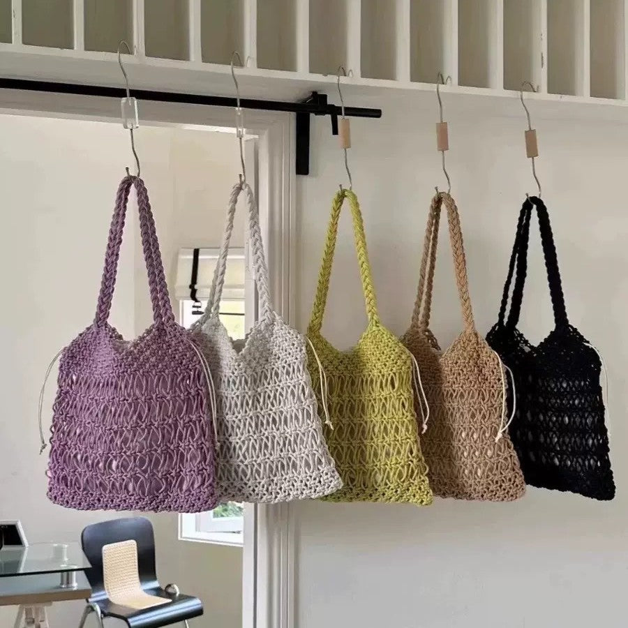 Hand-knotted shoulder bag with fine mesh design Kalsten