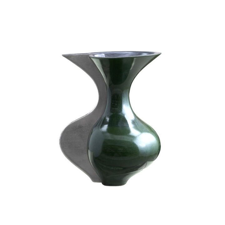 Modern Decorative Metal and Ceramic Vase