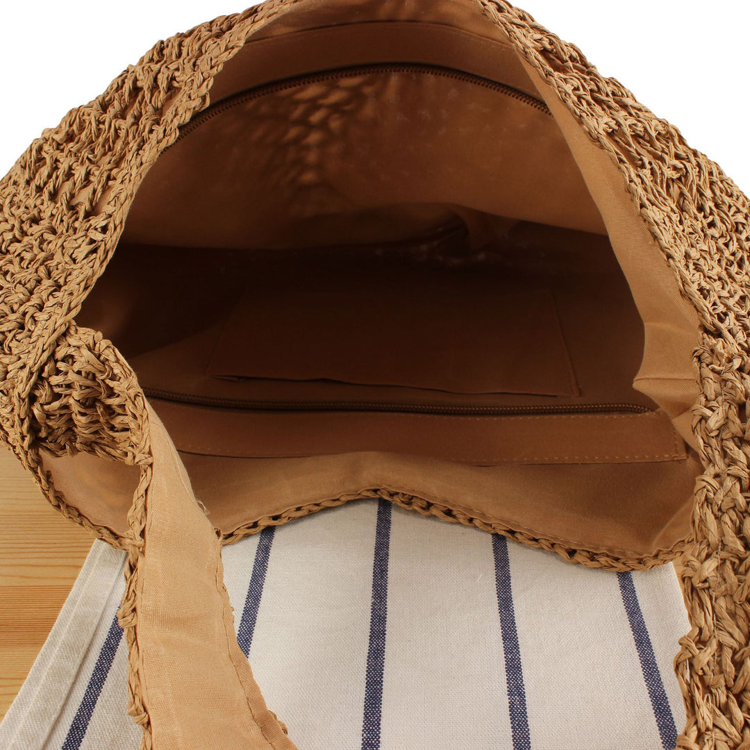 Hand-knotted tote bag with intricate wave pattern Kalsten