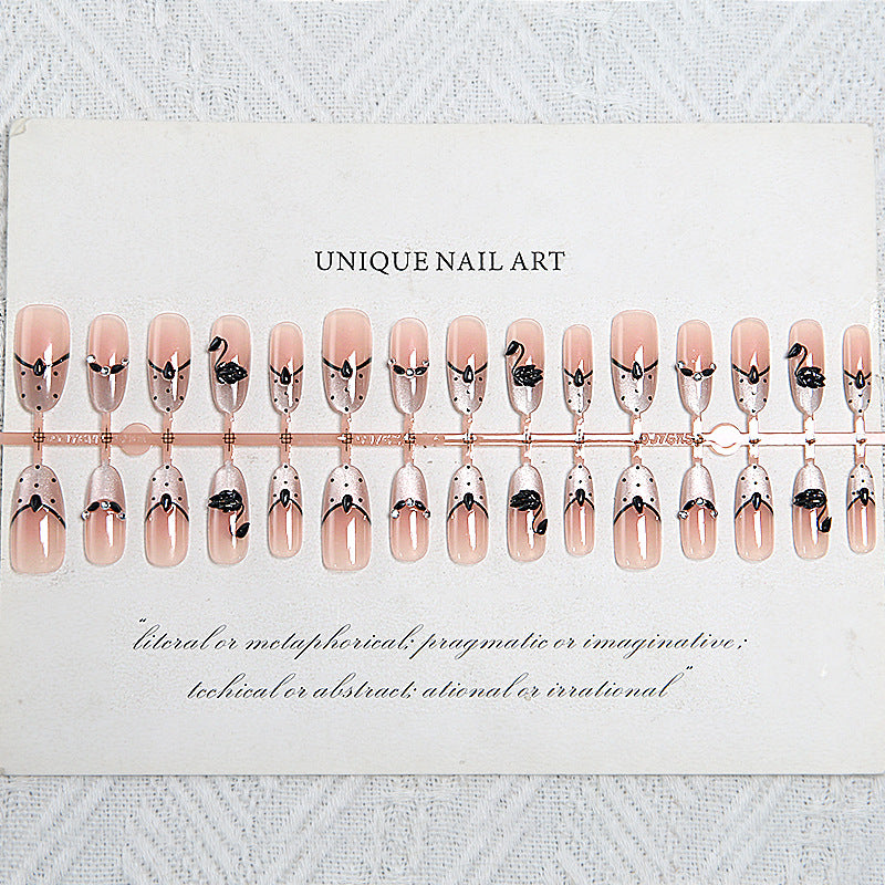 Artificial nails with floral accents and elegant shine Kalsten