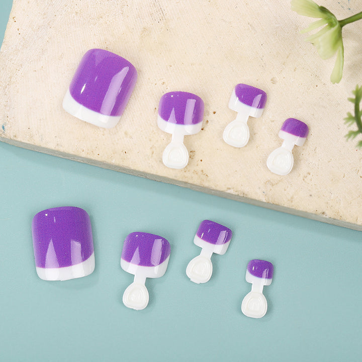 Artificial nail set with modern gradient and French tip Kalsten
