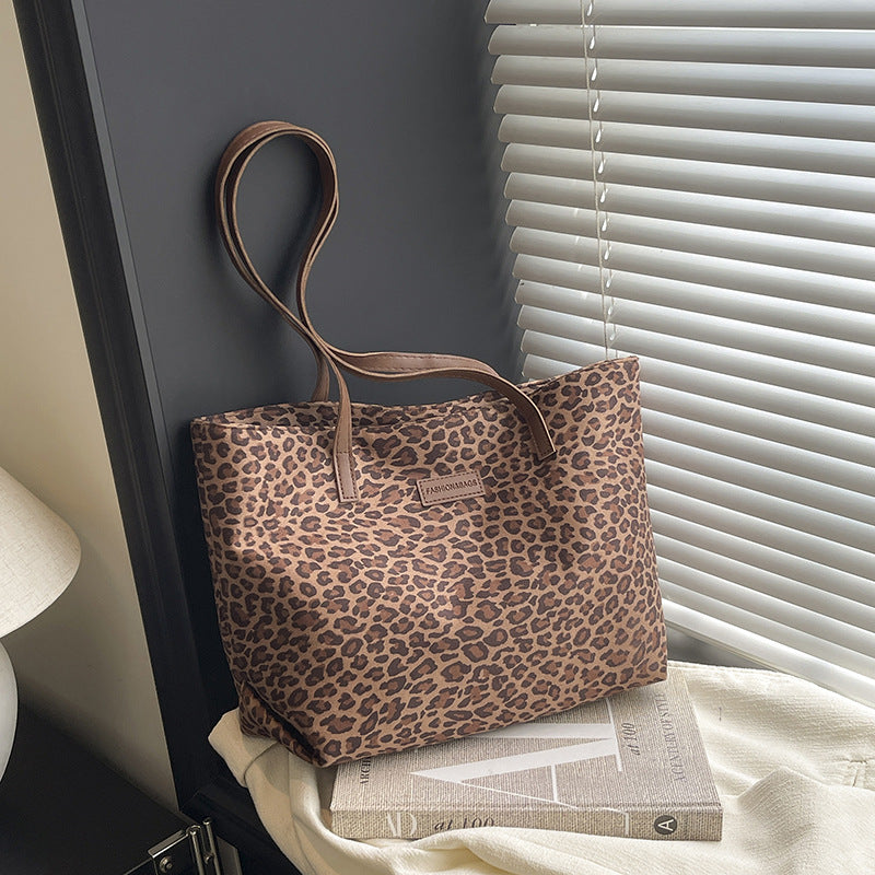 Leopard Print Canvas Tote Bag