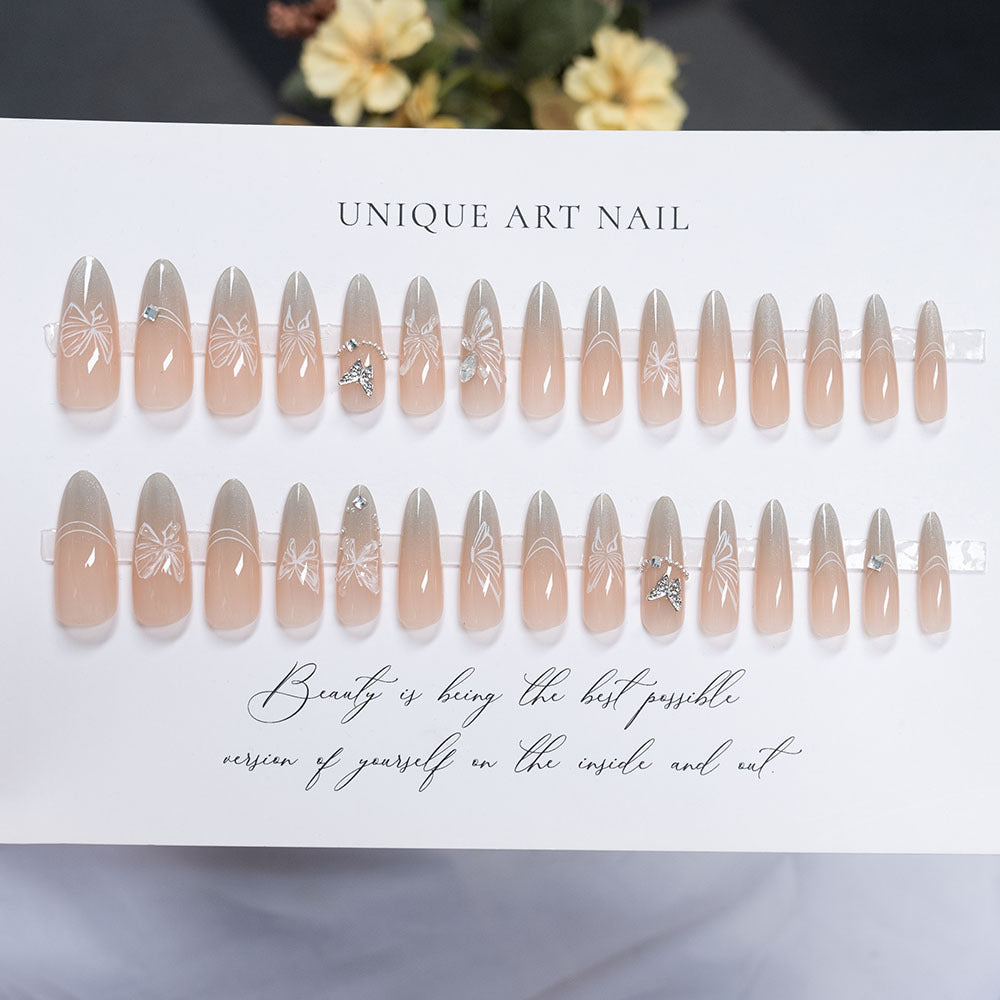 Decorative Long Stiletto Press-On Nails