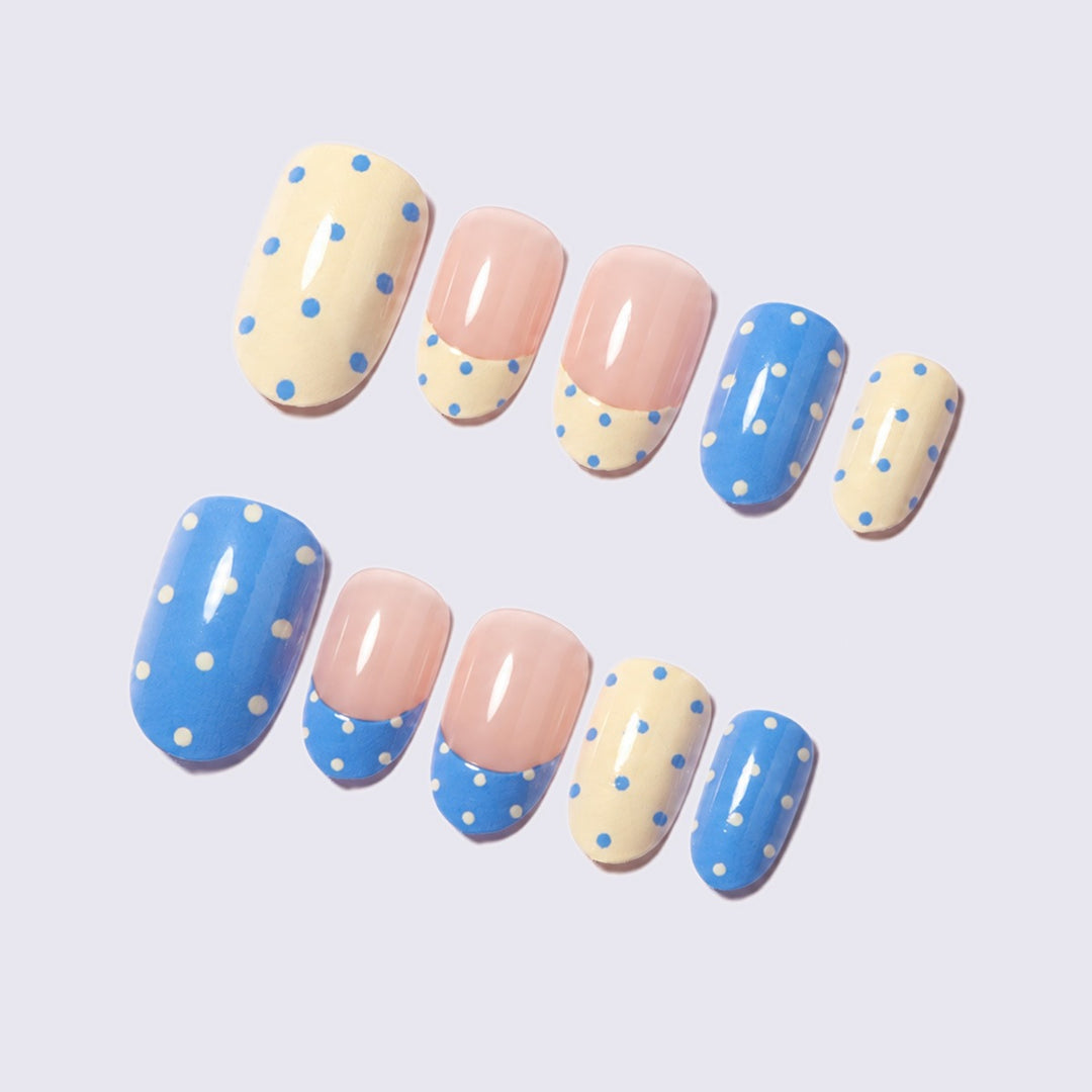 Nail art set with playful dots and elegant designs Kalsten