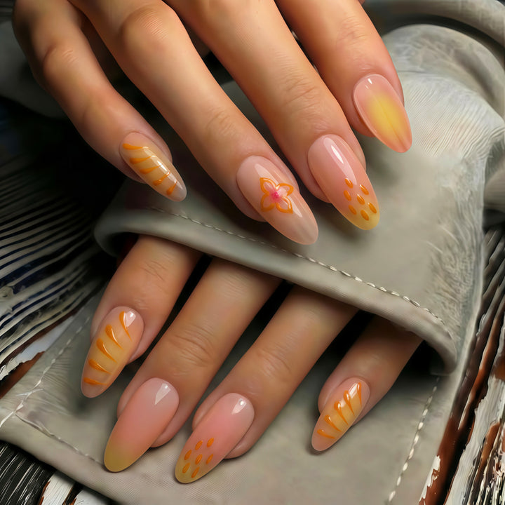 Artful Nail Tips with Floral Motifs Kalsten