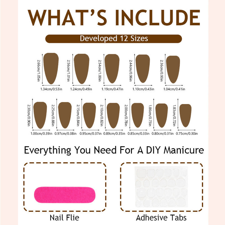 Acrylic nail set with natural look and self-adhesive tips Kalsten