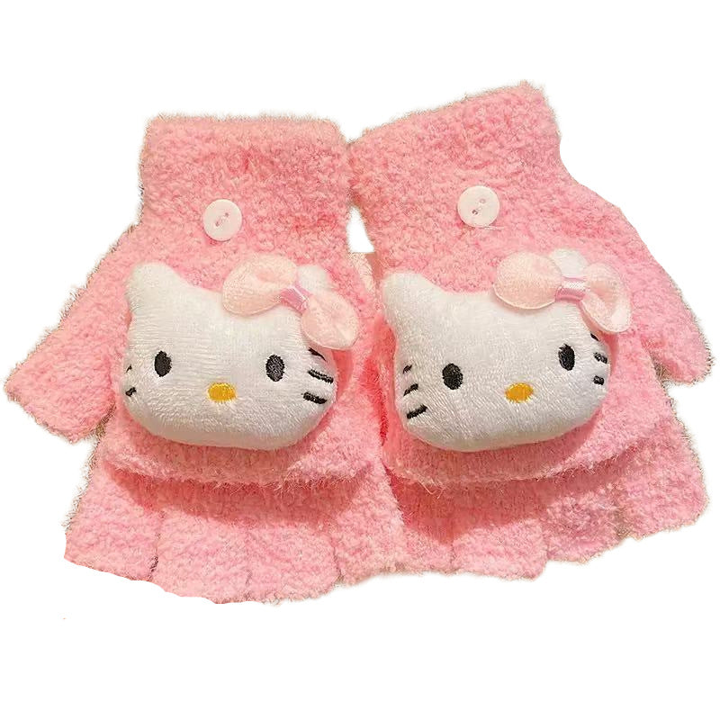Children's Playful Bear-Themed Fingerless Gloves Kalsten