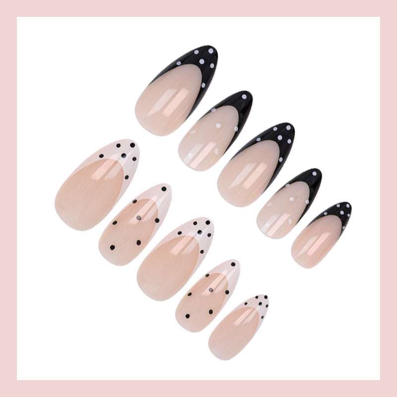 Artificial nail set with elegant dot and tip design Kalsten