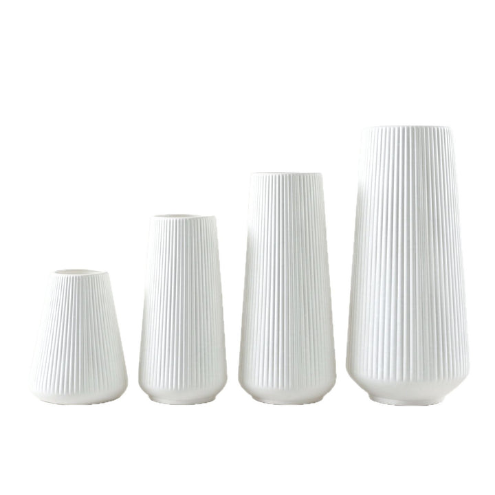 Modern Vertical Ribbed Ceramic Vase Kalsten