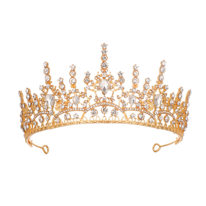 Women Elegant Crystal Tiara with Filigree Design Kalsten