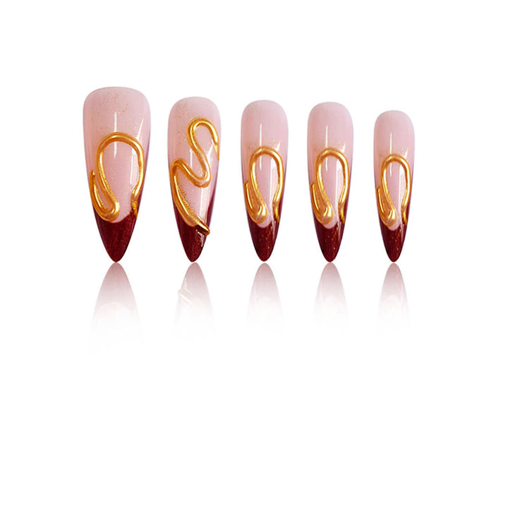 Elegant Stiletto Press-On Nail Art Kalsten