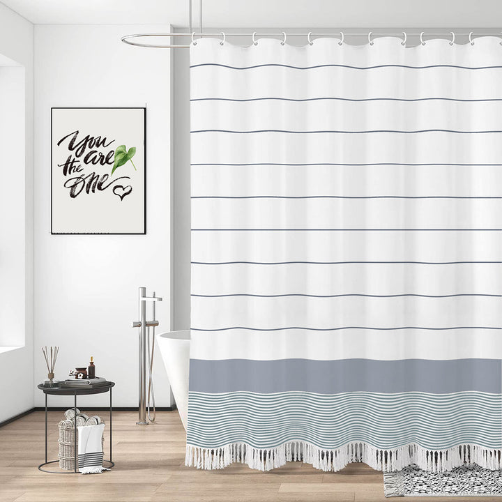 Striped Fabric Shower Curtain Kalsten